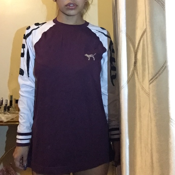 PINK Victoria's Secret Tops - VS Pink Burgundy Sequin Shirt